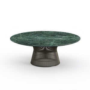 Platner 42" Coffee Table Coffee Tables Knoll Metallic Bronze Verde Alpi marble, Satin finish 