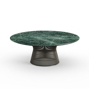 Platner 42" Coffee Table Coffee Tables Knoll Metallic Bronze Verde Alpi marble, Shiny finish 