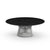 Platner 42" Coffee Table Coffee Tables Knoll Polished Nickel Ebonized Walnut 