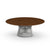 Platner 42" Coffee Table Coffee Tables Knoll Polished Nickel Light Walnut 