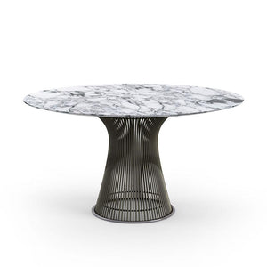 Platner Dining Table Dining Tables Knoll Metallic Bronze Arabescato marble, Shiny finish 