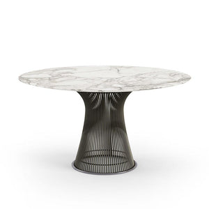 Platner Dining Table Dining Tables Knoll Metallic Bronze Calacatta marble, Satin finish 