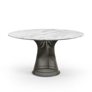 Platner Dining Table Dining Tables Knoll Metallic Bronze Calacatta marble, Shiny finish 