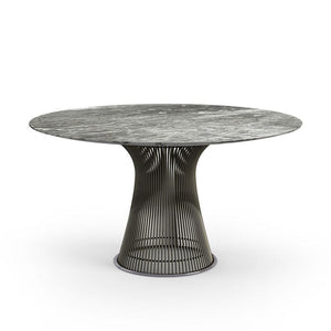 Platner Dining Table Dining Tables Knoll Metallic Bronze Grey marble, Shiny finish 
