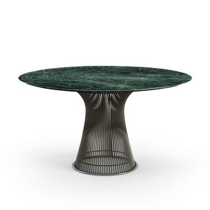 Platner Dining Table Dining Tables Knoll Metallic Bronze Verde Alpi marble, Shiny finish 