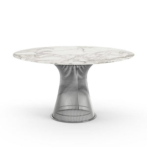 Platner Dining Table Dining Tables Knoll Polished Nickel Calacatta marble, Shiny finish 