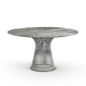 Platner Dining Table Dining Tables Knoll Polished Nickel Grey marble, Shiny finish 