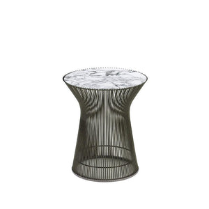 Platner Side Table side/end table Knoll Metallic Bronze Arabescato marble, Shiny finish 