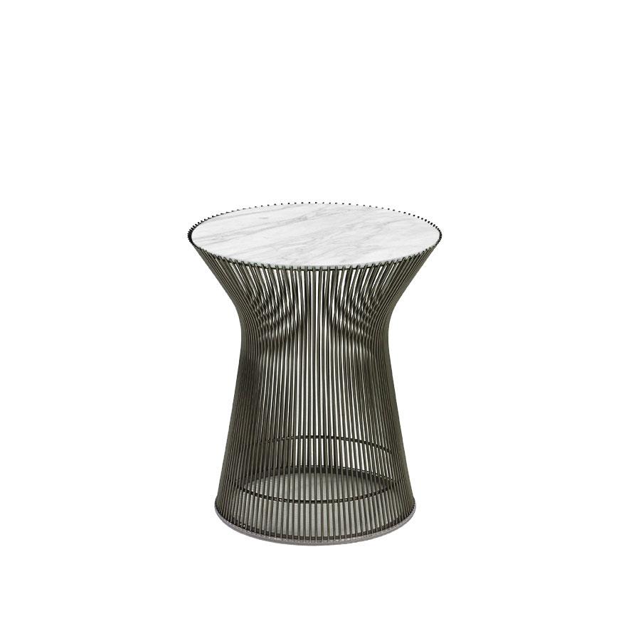 Platner Side Table side/end table Knoll Metallic Bronze Carrara marble, Satin finish 