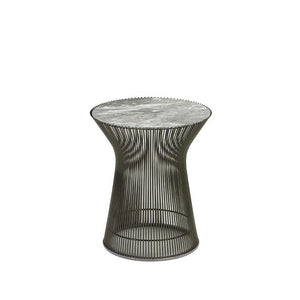 Platner Side Table side/end table Knoll Metallic Bronze Grey marble, Satin finish 