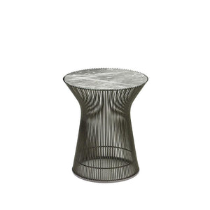 Platner Side Table side/end table Knoll Metallic Bronze Grey marble, Shiny finish 