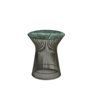 Platner Side Table side/end table Knoll Metallic Bronze Verde Alpi marble, Shiny finish 
