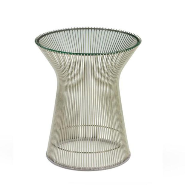 Platner Side Table side/end table Knoll Polished Nickel Clear Glass 