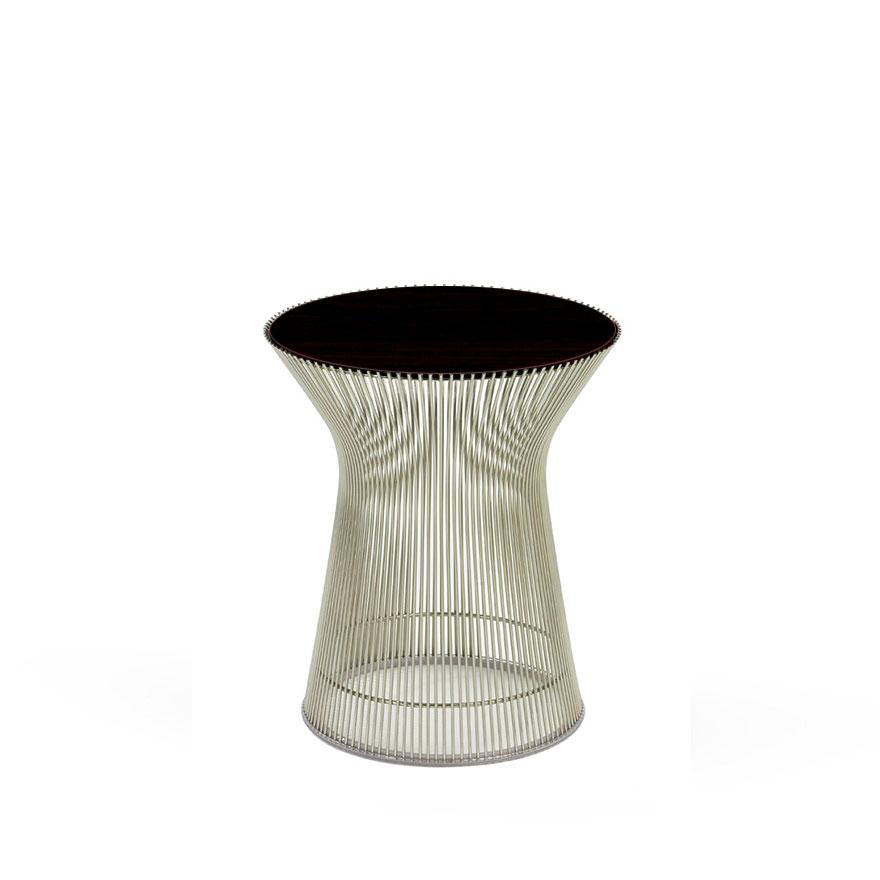 Platner Side Table side/end table Knoll Polished Nickel Dark Cherry 