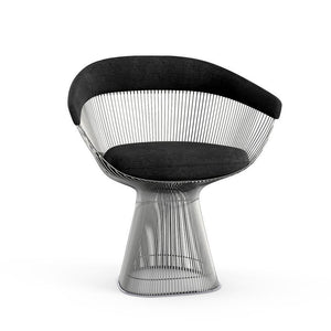 Platner Arm Chair Side/Dining Knoll Polished Nickel Black Circa 