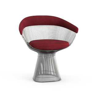 Platner Arm Chair Side/Dining Knoll Polished Nickel Bordeaux Circa 