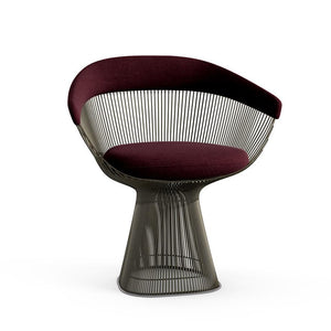 Platner Arm Chair Side/Dining Knoll Metallic Bronze Wine Knoll Velvet 