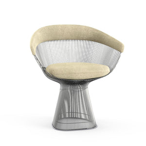 Platner Arm Chair Side/Dining Knoll Polished Nickel Ivory Circa 