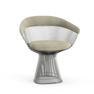 Platner Arm Chair Side/Dining Knoll Polished Nickel Silver Circa 