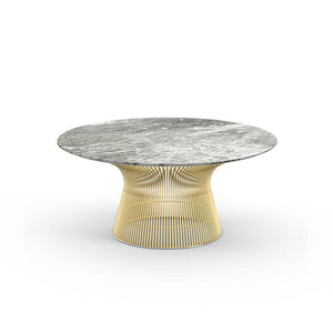 Platner Coffee Table - 36" in Gold Coffee Tables Knoll 18K Gold plated Grey marble, Shiny finish 