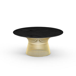 Platner Coffee Table - 36" in Gold Coffee Tables Knoll 18K Gold plated Ebonized Walnut 