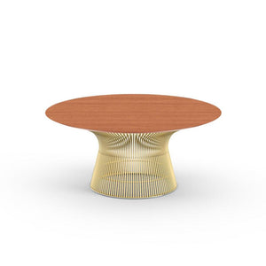 Platner Coffee Table - 36" in Gold Coffee Tables Knoll 18K Gold plated Pearwood 