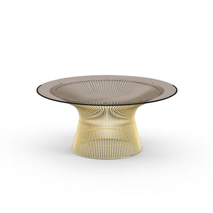 Platner Coffee Table - 36" in Gold Coffee Tables Knoll 18K Gold plated Bronze Glass 
