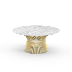 Platner Coffee Table - 36" in Gold Coffee Tables Knoll 18K Gold plated Carrara marble, Shiny finish 