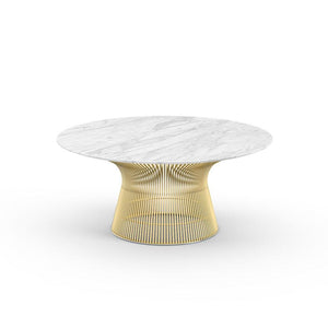 Platner Coffee Table - 36" in Gold Coffee Tables Knoll 18K Gold plated Carrara marble, Satin finish 