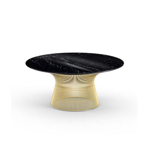 Platner Coffee Table - 36" in Gold Coffee Tables Knoll 18K Gold plated Nero Marquina marble, Shiny finish 