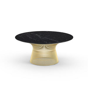 Platner Coffee Table - 36" in Gold Coffee Tables Knoll 18K Gold plated Nero Marquina marble, Satin finish 