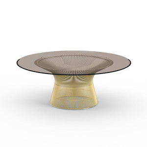 Platner Coffee Table - 42" in Gold Coffee Tables Knoll 18K Gold plated Bronze Glass 