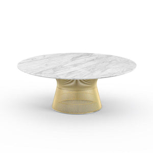 Platner Coffee Table - 42" in Gold Coffee Tables Knoll 18K Gold plated Carrara marble, Shiny finish 