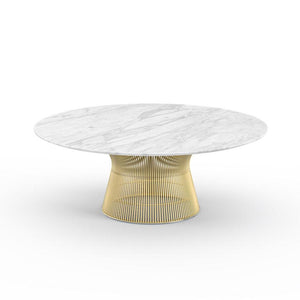 Platner Coffee Table - 42" in Gold Coffee Tables Knoll 18K Gold plated Carrara marble, Satin finish 