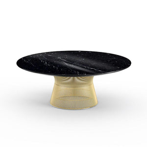 Platner Coffee Table - 42" in Gold Coffee Tables Knoll 18K Gold plated Nero Marquina marble, Shiny finish 