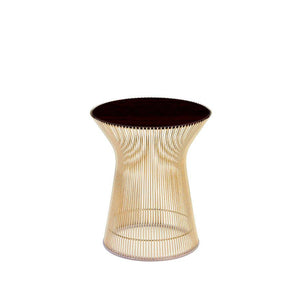 Platner Side Table - Gold side/end table Knoll 18K Gold plated Dark Cherry 