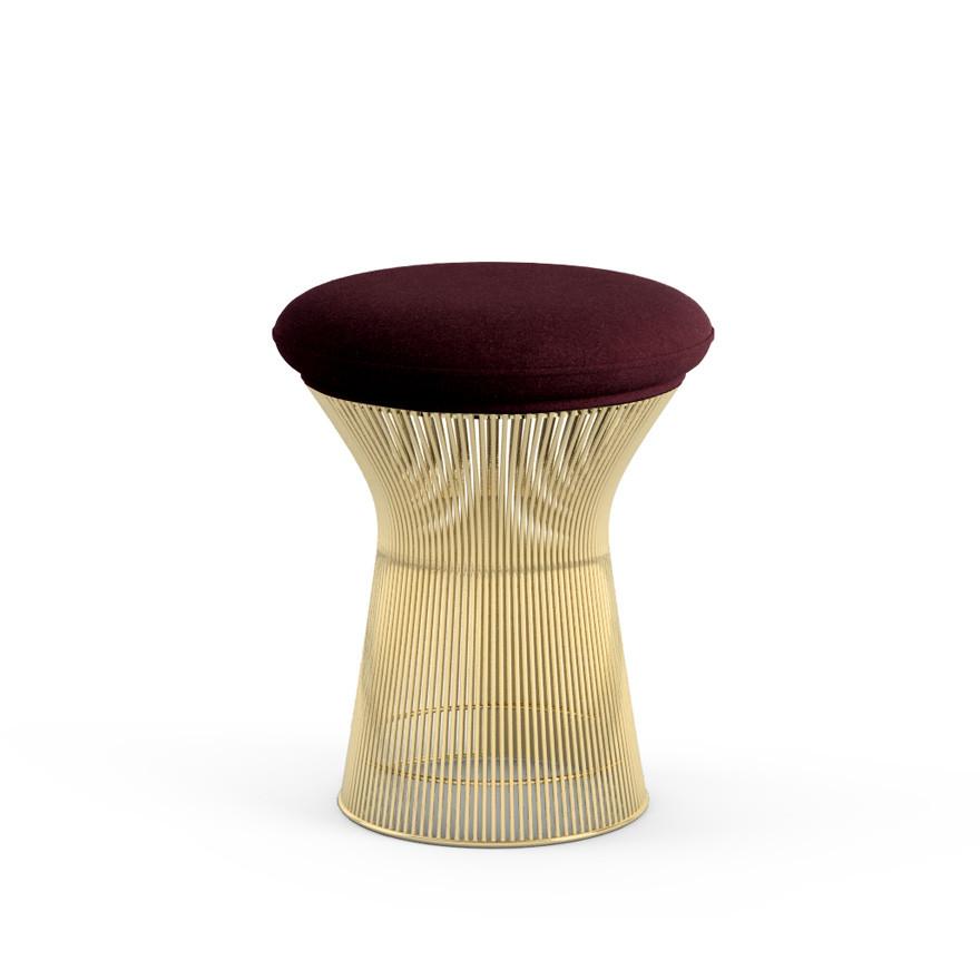 Platner Stool - Gold Stools Knoll Knoll Velvet - Wine 