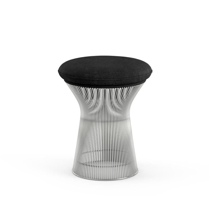 Platner Stool Stools Knoll Polished Nickel Circa - Black 