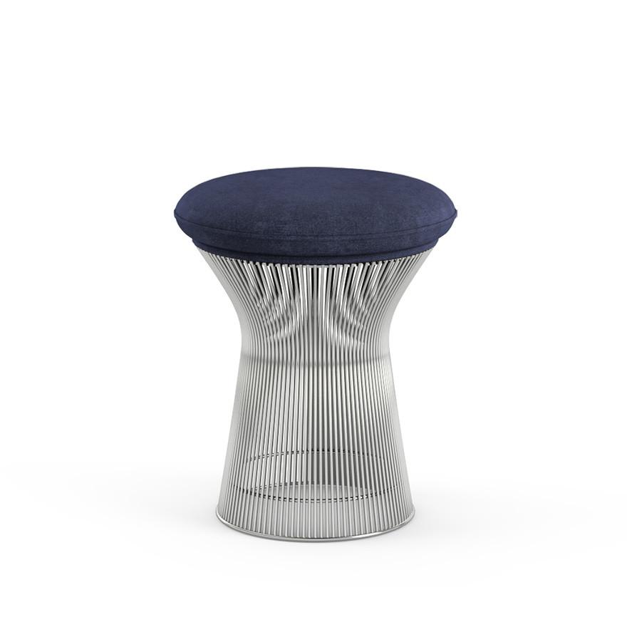 Platner Stool Stools Knoll Polished Nickel Circa - Blue 