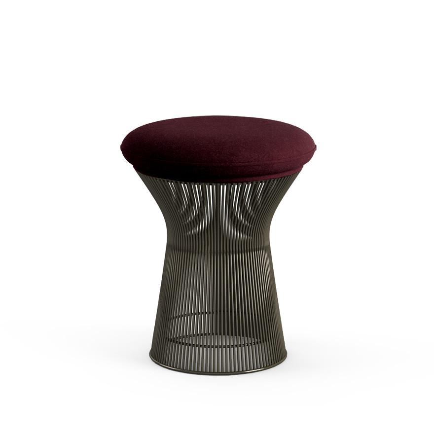 Platner Stool Stools Knoll Metallic Bronze Knoll Velvet - Wine 