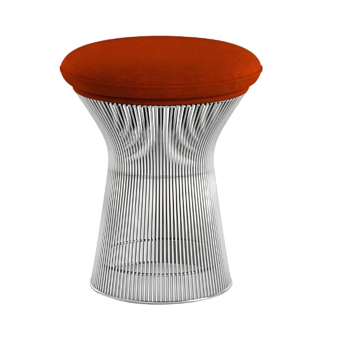 Platner Stool Stools Knoll Polished Nickel Circa - Red 