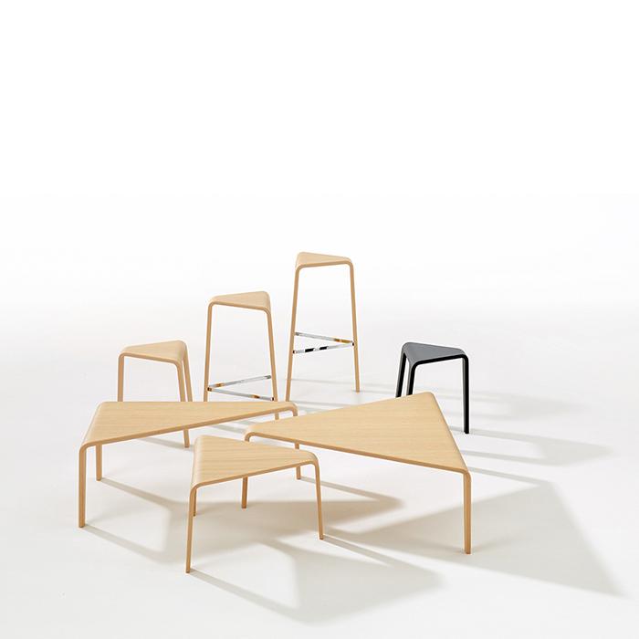 Ply Triangular Coffee Table side/end table Arper 