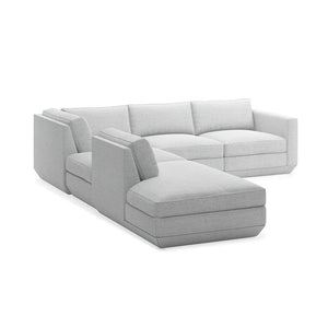 Podium 5PC Seating Group A Sofa Gus Modern Bayview Silver Left Facing 