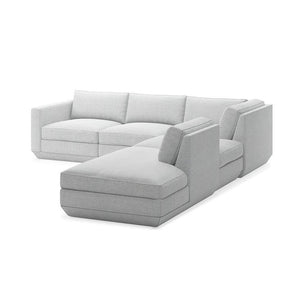 Podium 5PC Seating Group A Sofa Gus Modern Bayview Silver Right Facing 