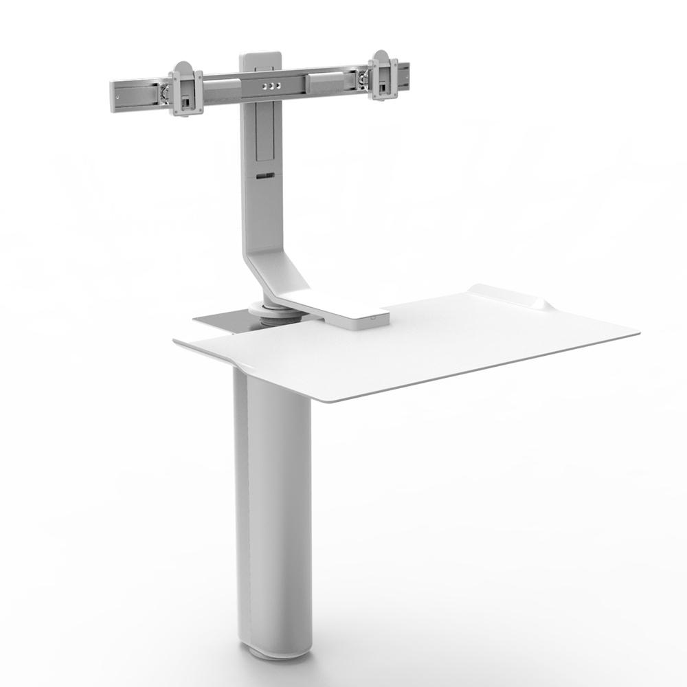 QuickStand Under Desk Desks humanscale White Dual Monitor Mount (5" of manual adjustment) + $310.00 