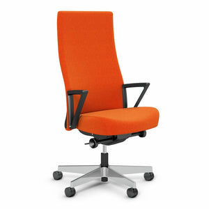 Remix High Back Chair task chair Knoll Plastic Loop Polished Aluminum Orange