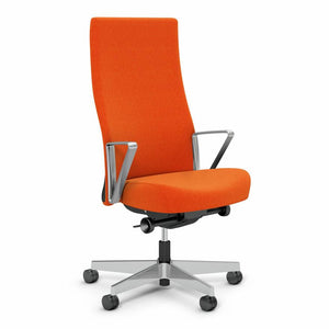 Remix High Back Chair task chair Knoll Aluminum Loop Polished Aluminum Orange