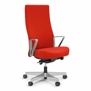 Remix High Back Chair task chair Knoll Aluminum Loop Polished Aluminum Red