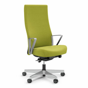 Remix High Back Chair task chair Knoll Aluminum Loop Polished Aluminum Green