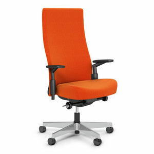 Remix High Back Chair task chair Knoll Height Adjustable Polished Aluminum Orange